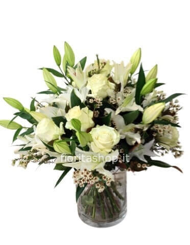 Mazzo bianco con lilium