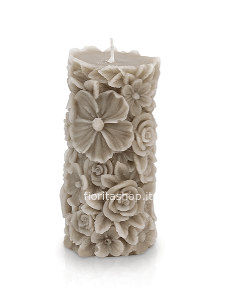 Moccolo fiorito grande greige