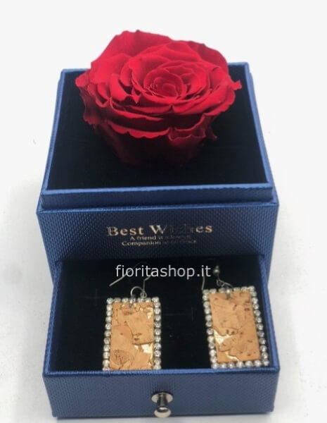 portagioie con rosa stabilizzata